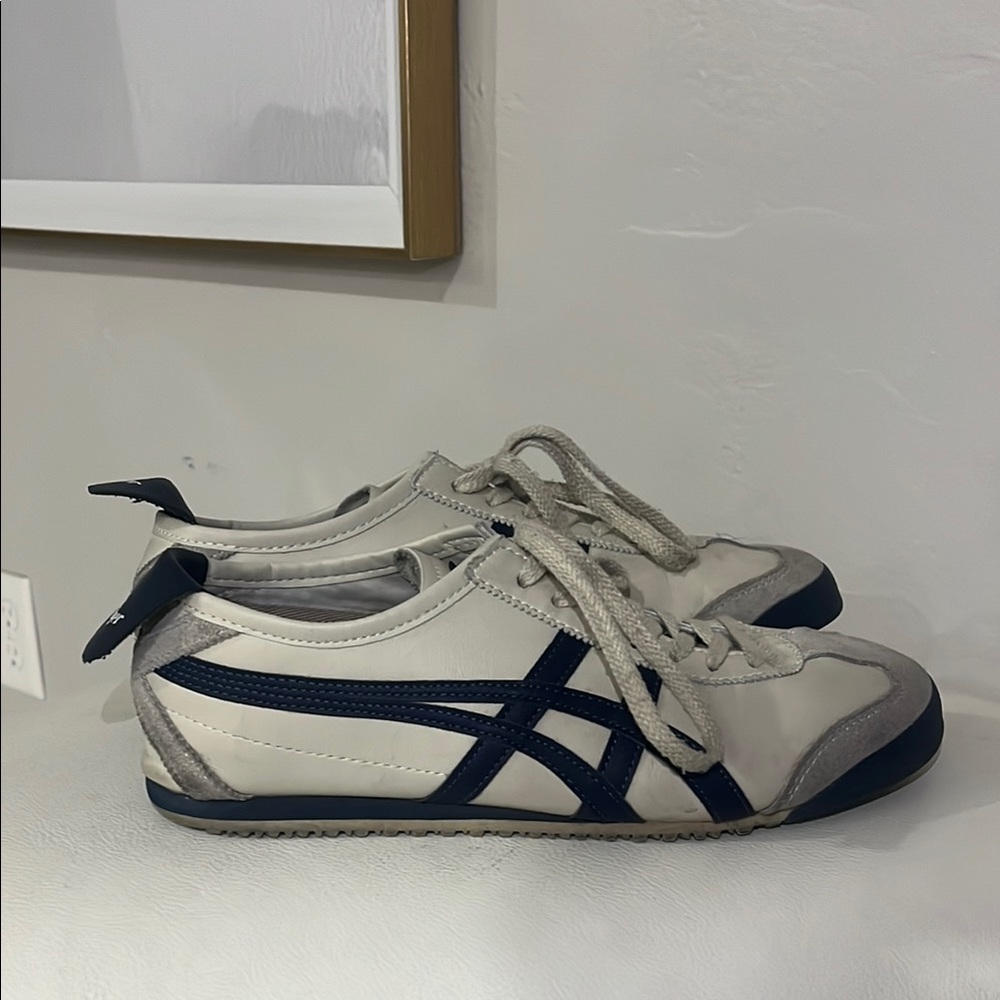 Onitsuka Tiger by Asics White and Black Sneakers with Retro Design mens